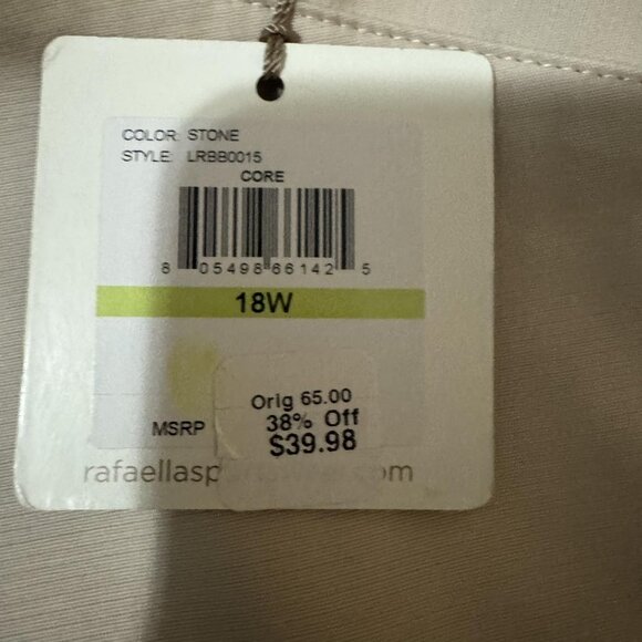 Raffaella Pants Womens 18W Stone Curvy Straight Leg Dress Career Office Khaki - Picture 7 of 12